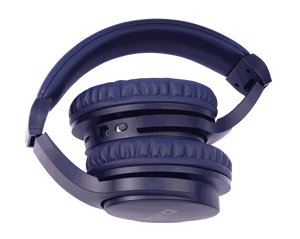 Iqra Studio headset with pop filter and microphone attached