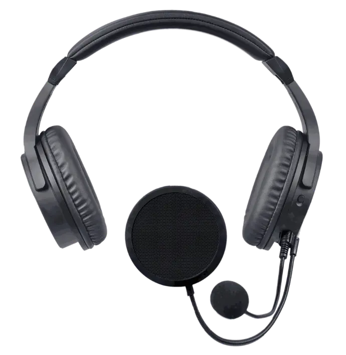 Iqra Studio headset shown in use