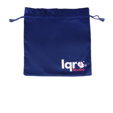 Iqra Studio branded drawstring carry pouch